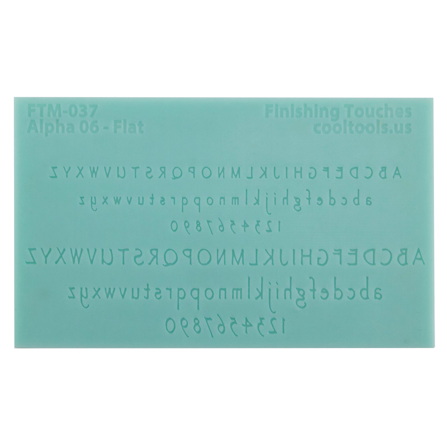 green silicone Finishing Touches Mold - Alphabet 6 - Flat 