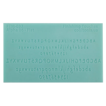 green silicone Finishing Touches Mold - Alphabet 6 - Flat 