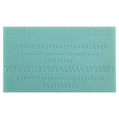 green silicone Finishing Touches Mold - Alphabet 7 - Flat 