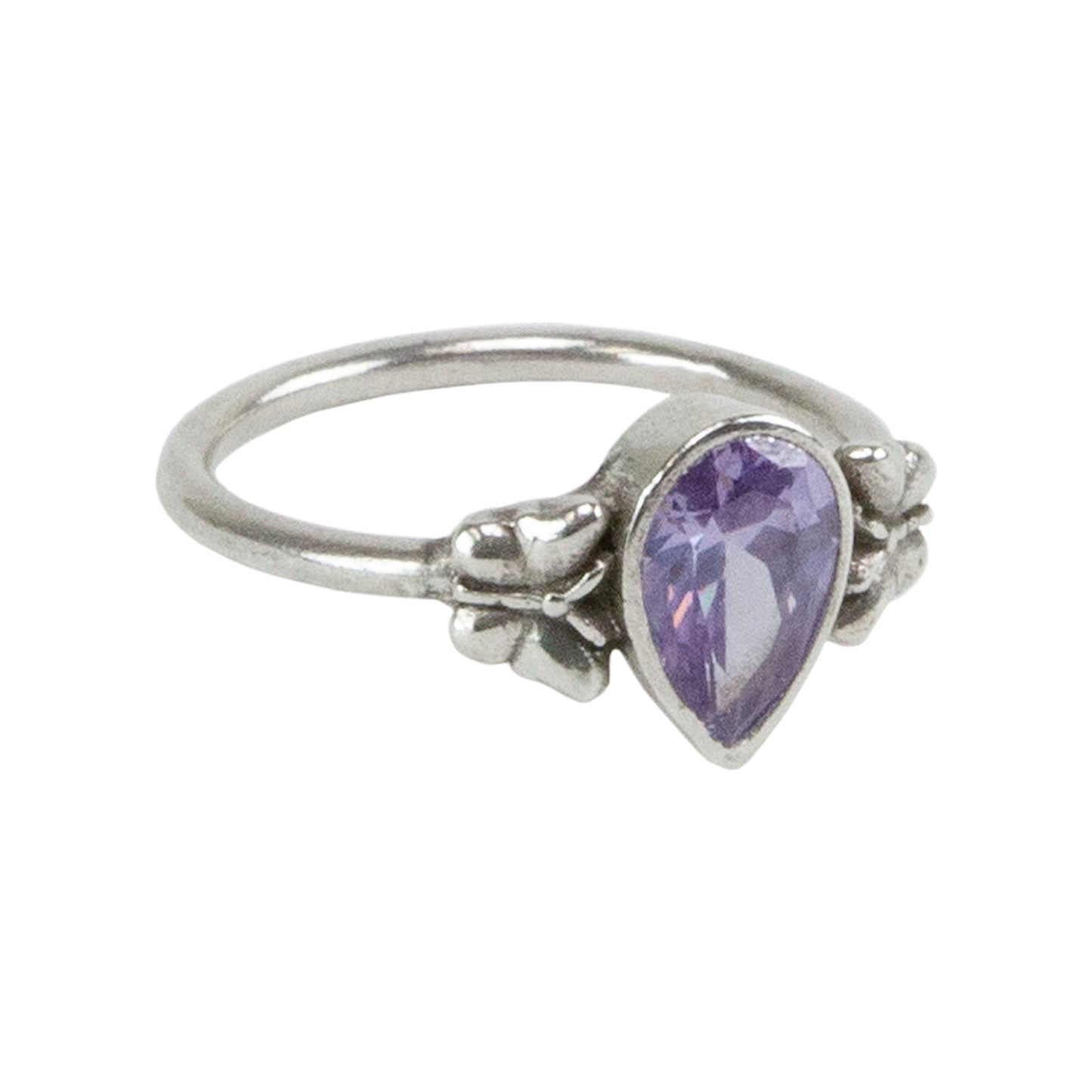 Finishing Touches Mold - Butterfly 2  silver ring with purple cz