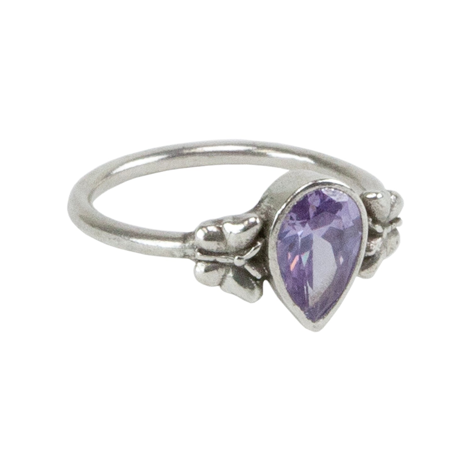 Finishing Touches Mold - Butterfly 2  silver ring with purple cz