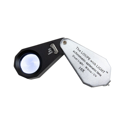 Triplet 10X Lighted Loupe

Use to inspect gems, surfaces and details. 10X loupe is standard for gemstone clarity and color grading. The bright white light source is switchable to UV light for gem grading and identification.