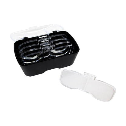 Headband Magnifier with Light and Lens Set

Use to magnify work.This headband magnifier with light and comfortable and easily adjustable headband offers the most versatility of any headband magnifier made. Comes with four clearly marked lens plates, 1.2X, 1.8X, 2.5X, and 3.5X that easily snap on and off. Center positioned swivel 2.2V/0.75A lamp gives pinpoint lighting in hard-to-see situations (runs on three AAA batteries). This is the ultimate in lighted headband magnifiers.