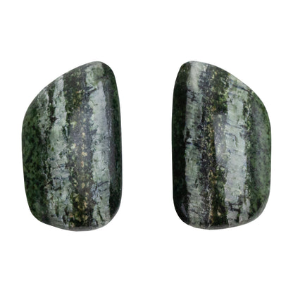 Chrysotile Serpentine - Freeform Cabochon Matched Pair 23mm x 14mm
