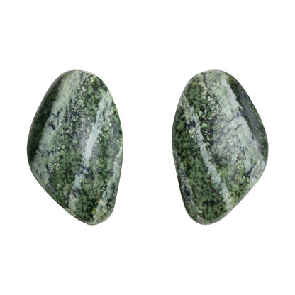 Chrysotile Serpentine - Freeform Cabochon Matched Pair 24mm x 15mm