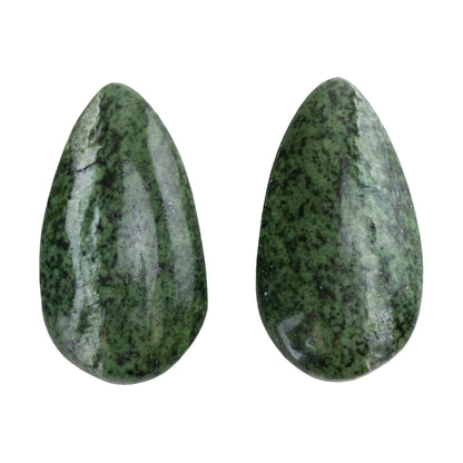 Chrysotile Serpentine - Freeform Cabochon Matched Pair 26mm x 14mm