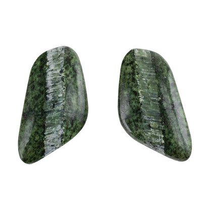 Chrysotile in Serpentine - Freeform Cabochon Matched Pair 27mm x 14mm