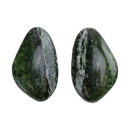 Chrysotile Serpentine - Freeform Cabochon Matched Pair 23mm x 14mm
