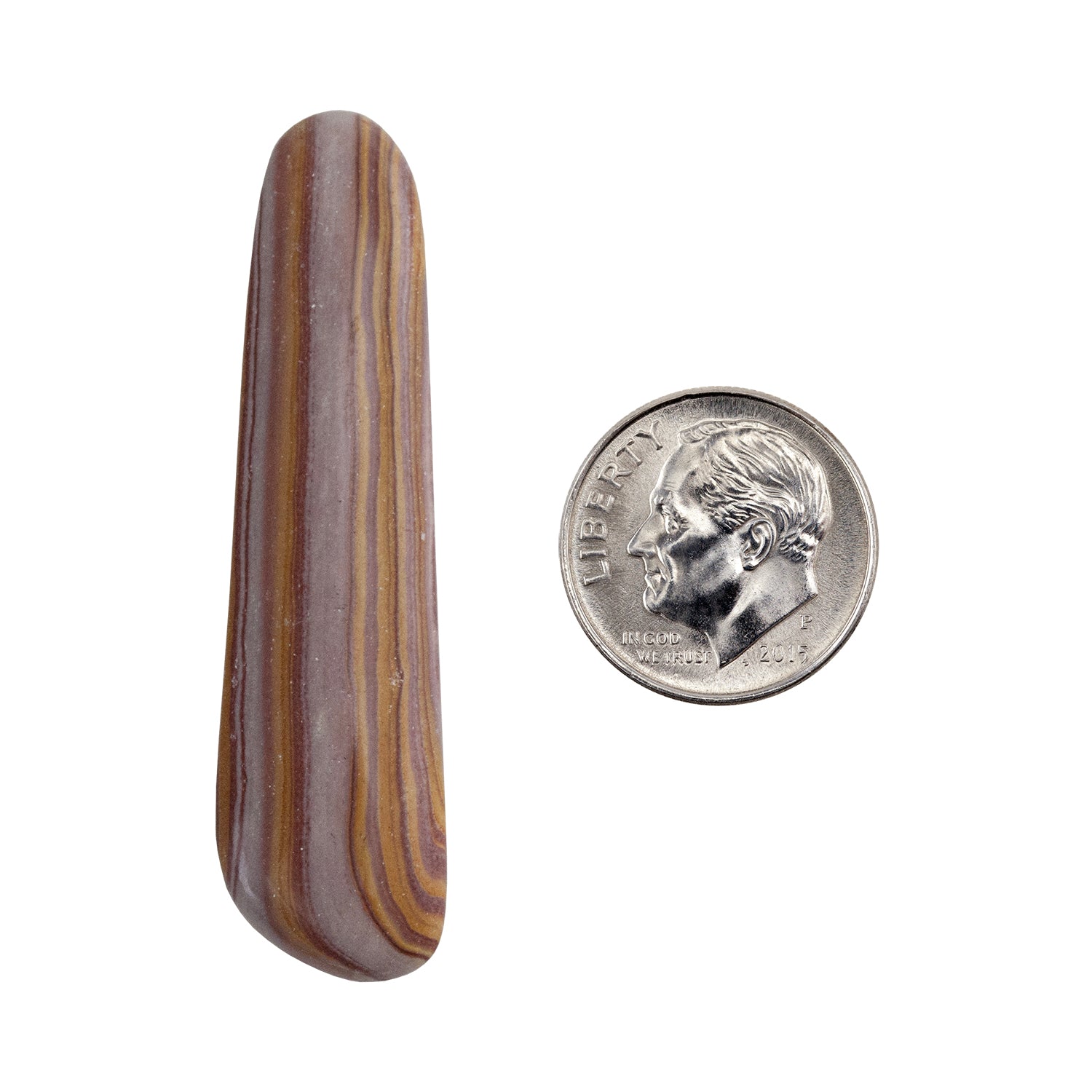 Rainbow Hickoryite - Freeform Cabochon 49mm x 12mm - Pkg/1 with dime