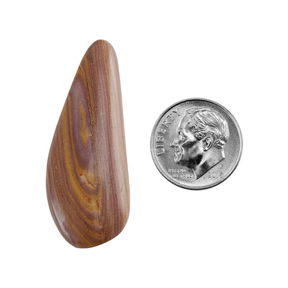 Rainbow Hickoryite - Freeform Cabochon 41mm x 16mm - Pkg/1 with dime