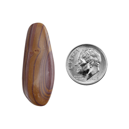Rainbow Hickoryite - Freeform Cabochon 36mm x 13mm - Pkg/1 with dime