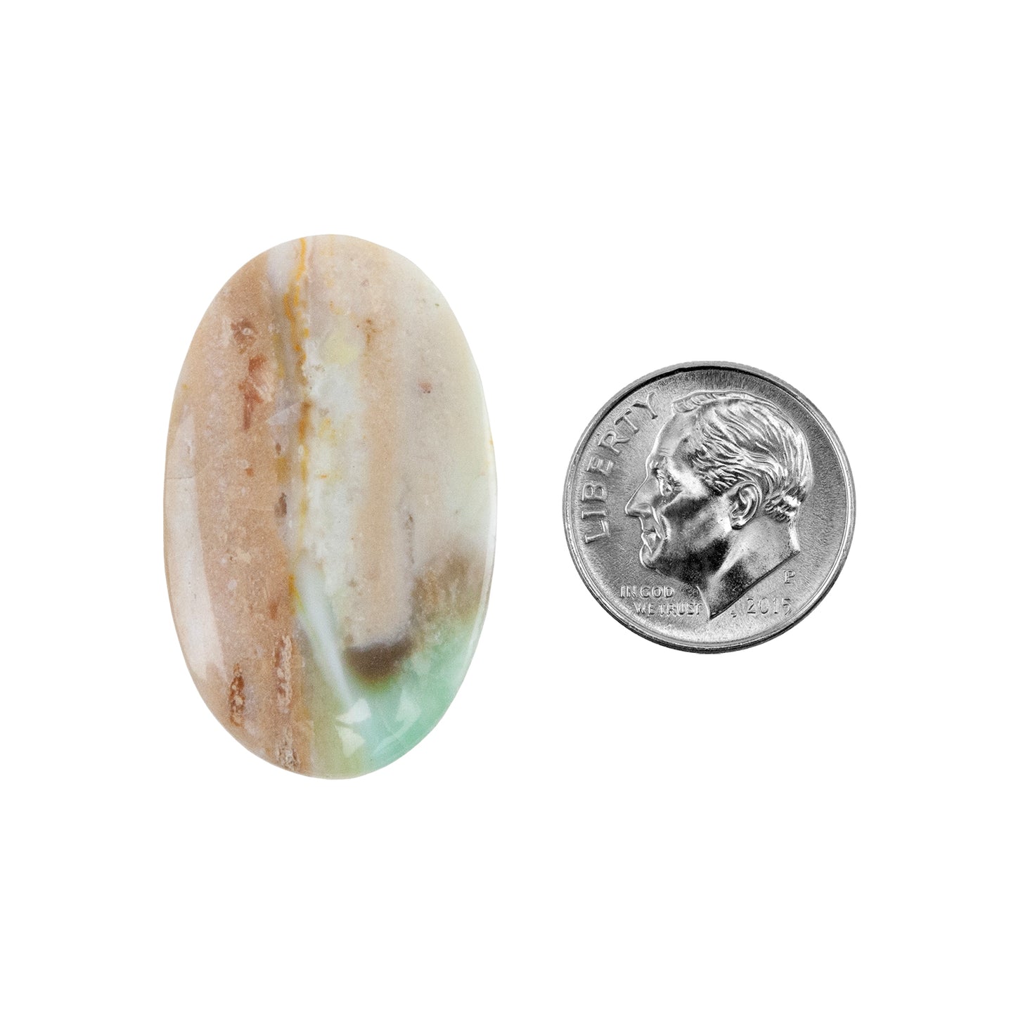 Silica Opalwood - Oval Cabochon 33mm x 22mm - Pkg/1 with dime