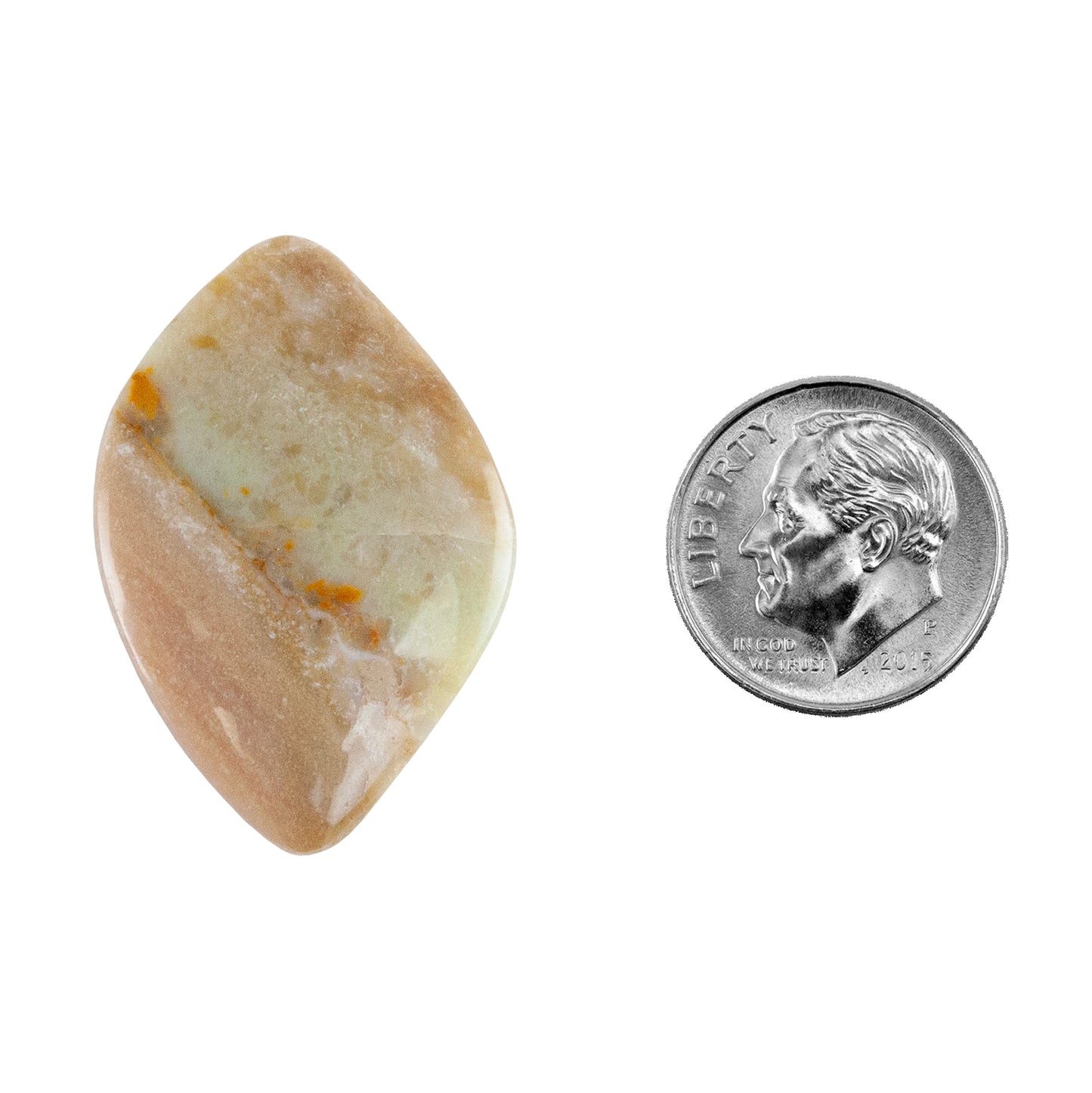 Silica Opalwood - Freeform Cabochon 32mm x 21mm - Pkg/1 with dime