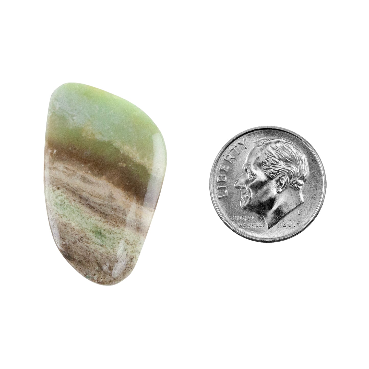 Silica Opalwood - Freeform Cabochon 32mm x 19mm - Pkg/1 with dime