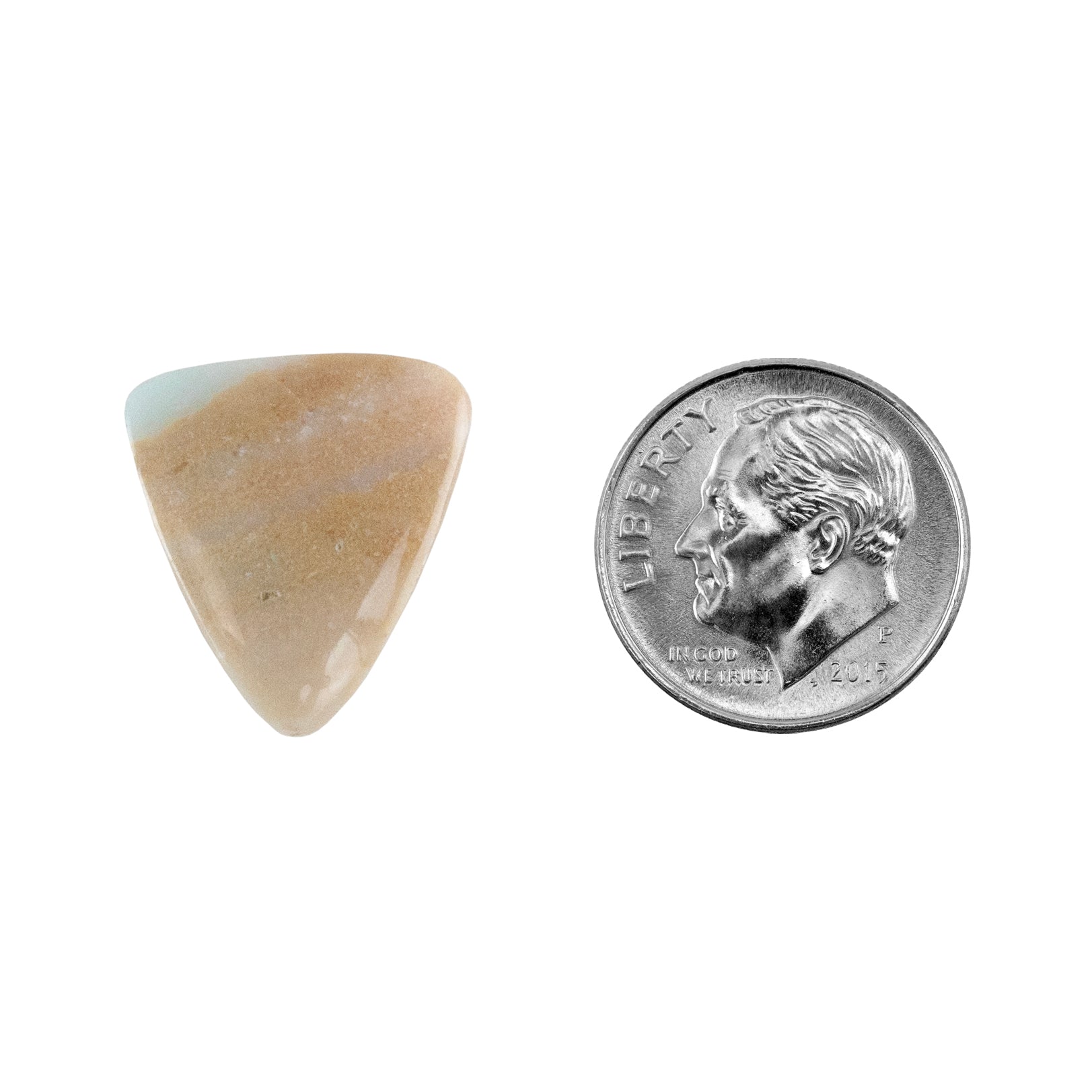 Silica Opalwood - Freeform Cabochon 18mm x 16mm - Pkg/1 with dime