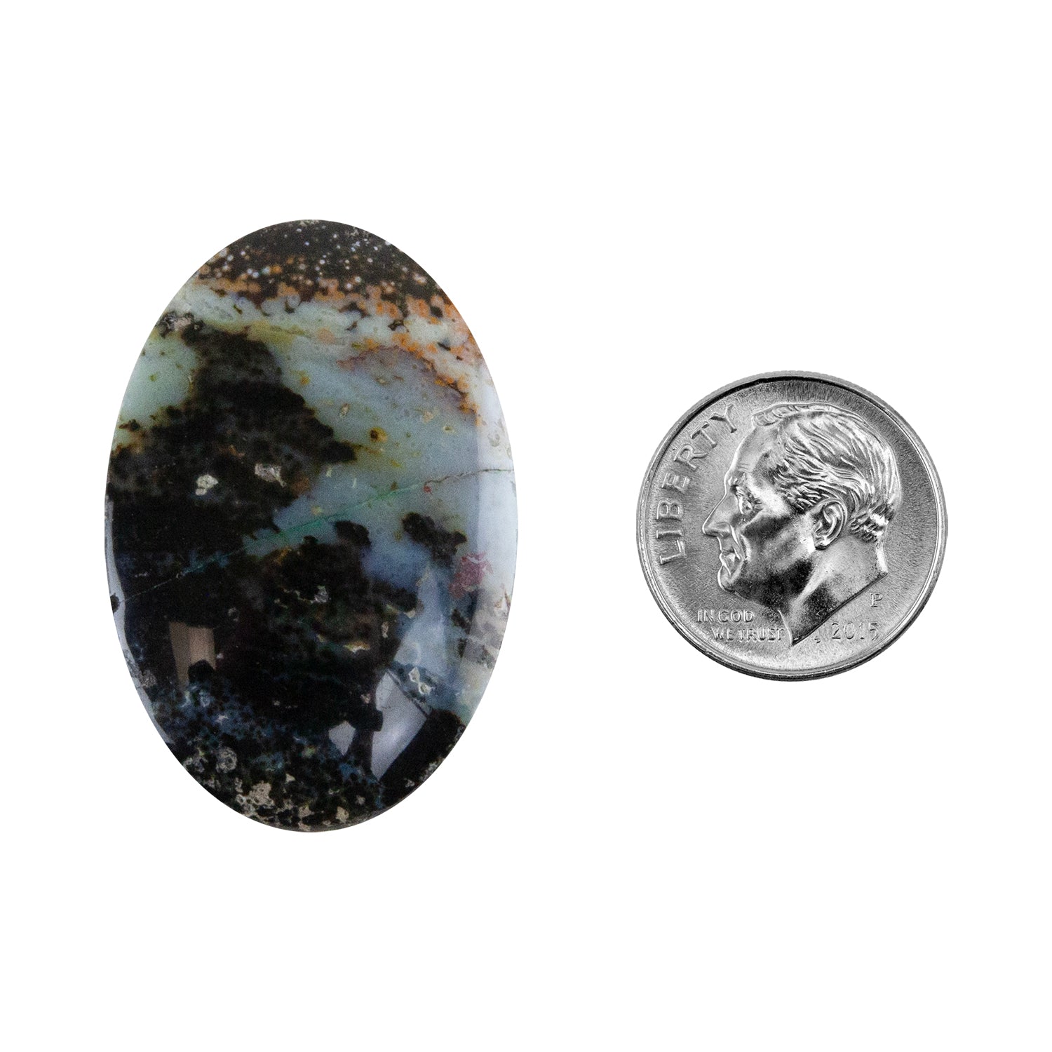 Opalwood - Oval Cabochon 35mm x 24mm - Pkg/1 with dime