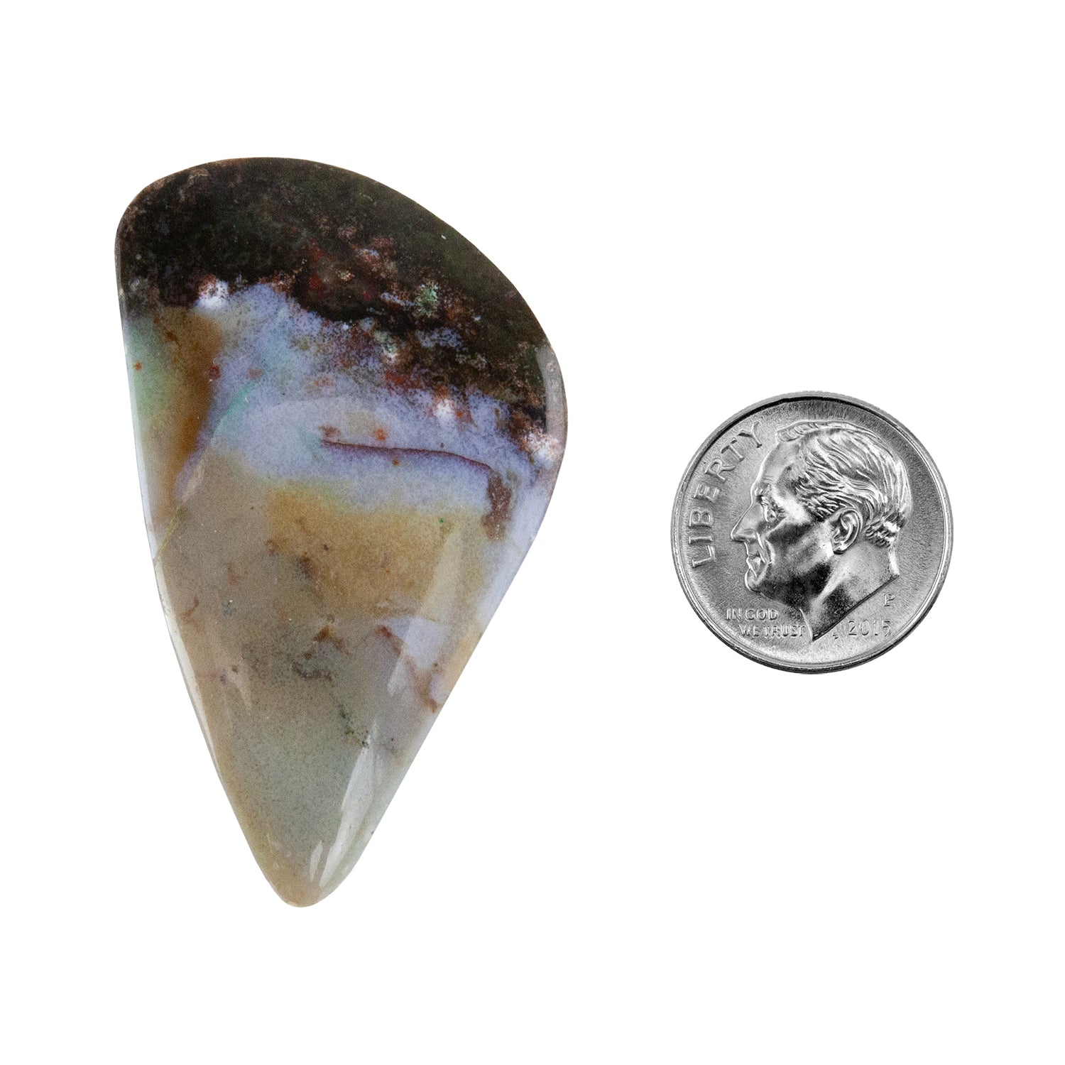 Opalwood - Freeform Cabochon 46mm x 26mm - Pkg/1 with dime