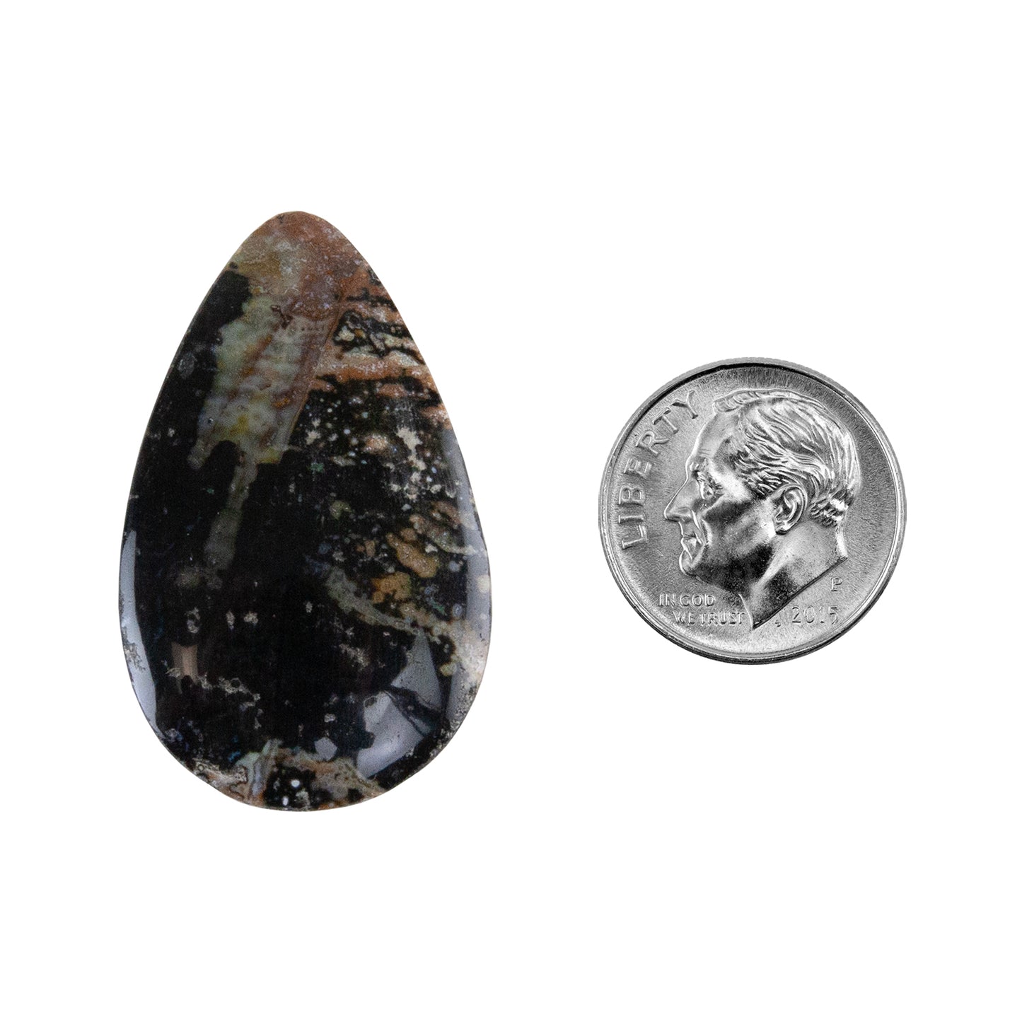 Opalwood - Pear Cabochon 35mm x 21mm - Pkg/1 with dime