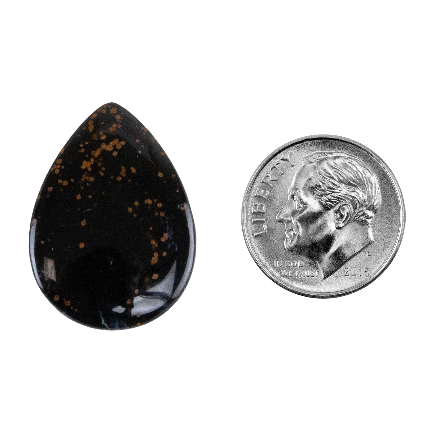 Opalwood - Pear Cabochon 25mm x 18mm - Pkg/1 with dime