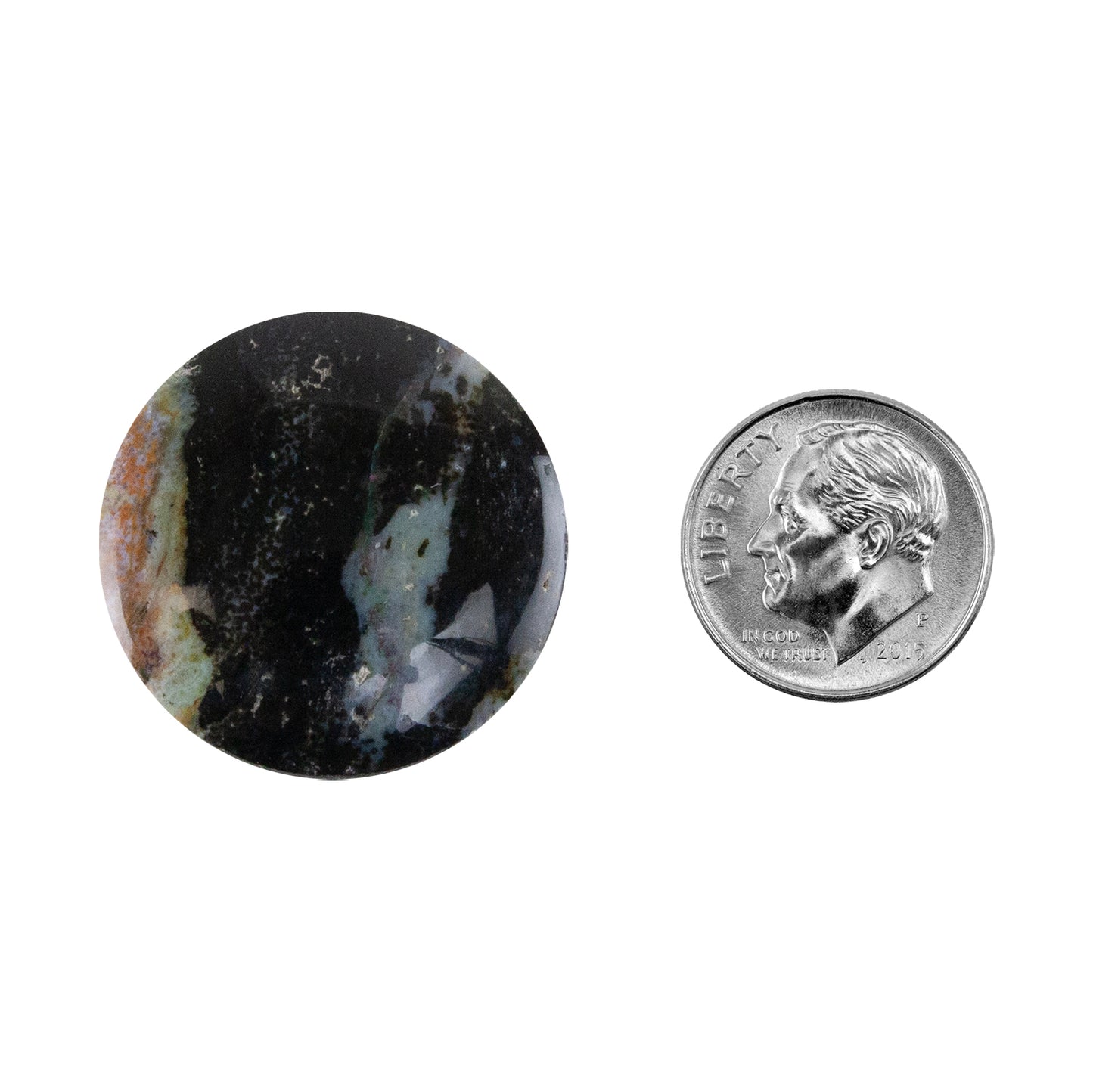 Opalwood - Round Cabochon 26mm - Pkg/1 with dime