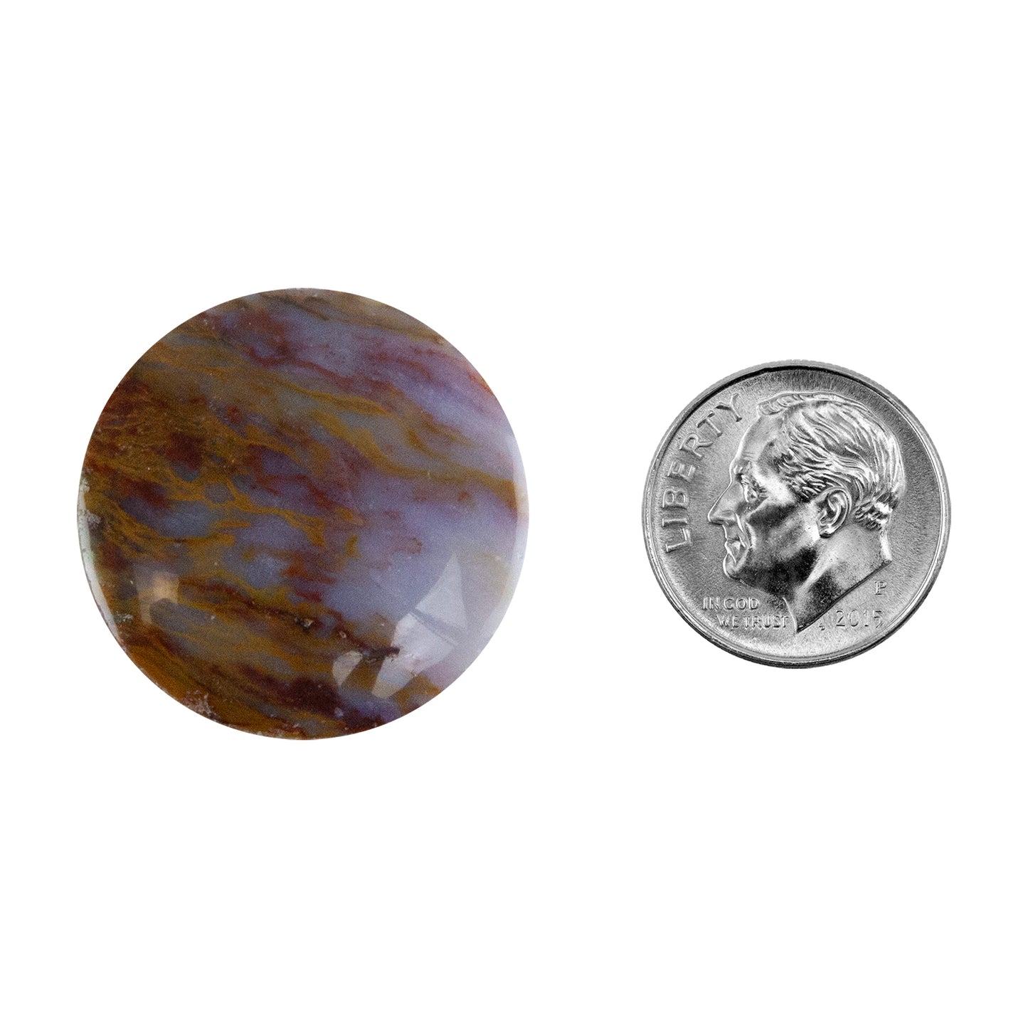 Opalwood - Round Cabochon 26mm - Pkg/1 with dime