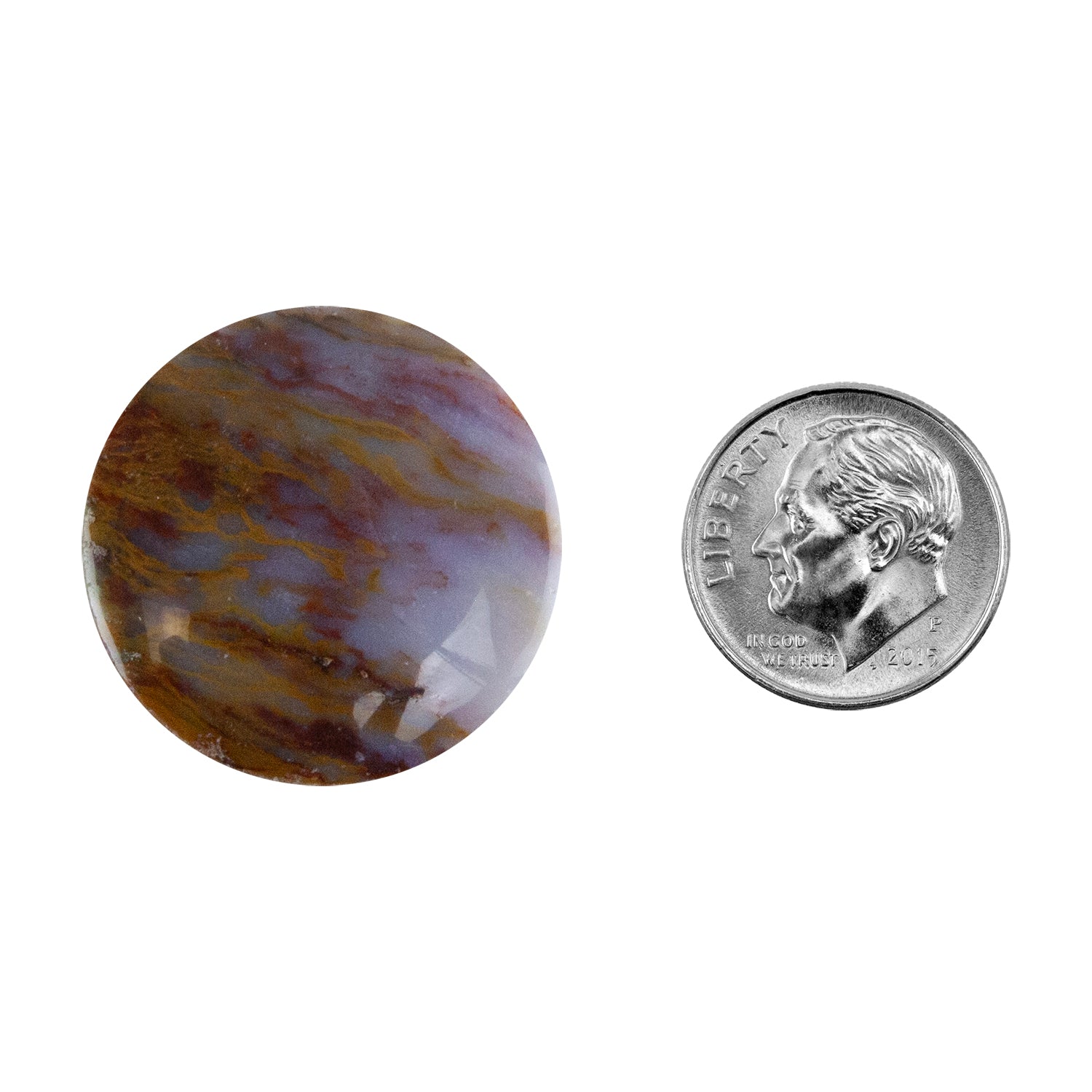 Opalwood - Round Cabochon 26mm - Pkg/1 with dime
