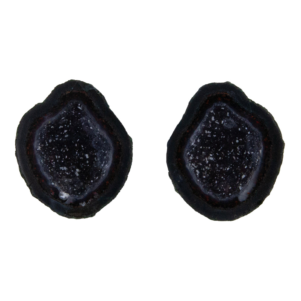 Geode Druzy Half - Freeform 20mm x 17mm - Matched Pair