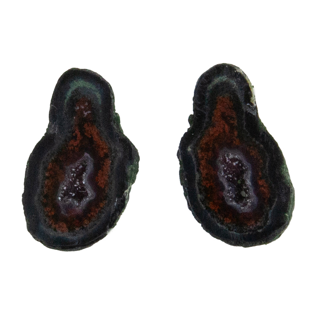 Geode Druzy Half - Freeform 18mm x 11mm - Matched Pair