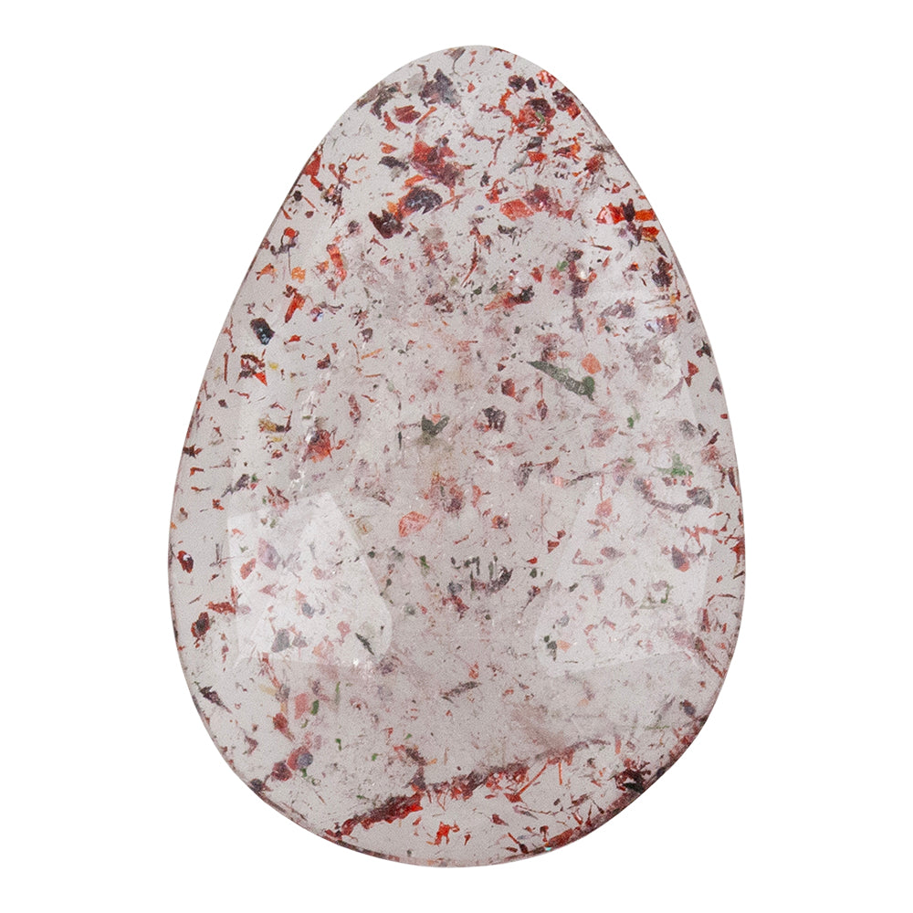 Lepidocrocite Quartz - Faceted Pear Cabochon 20mm x 14mm - Pkg/1