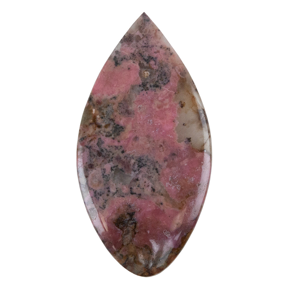 Rhodonite Gemstone - Freeform Cabochon 32mm x 64mm - Pkg/1