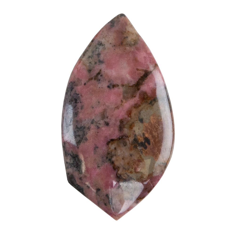 Rhodonite Gemstone - Freeform Cabochon 26mm x 47mm - Pkg/1