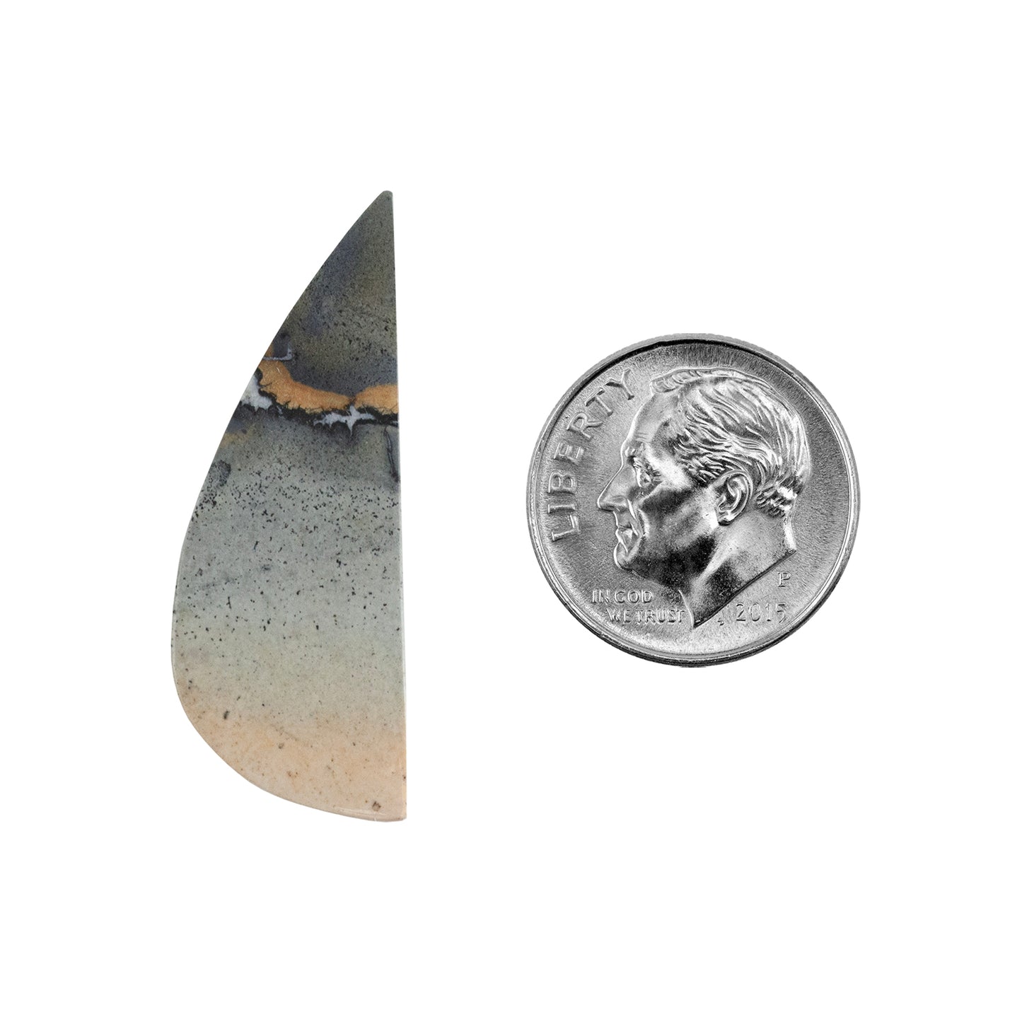 Maligano Jasper Gemstone - Freeform Pendant 33mm x 12mm Pkg/1 with dime