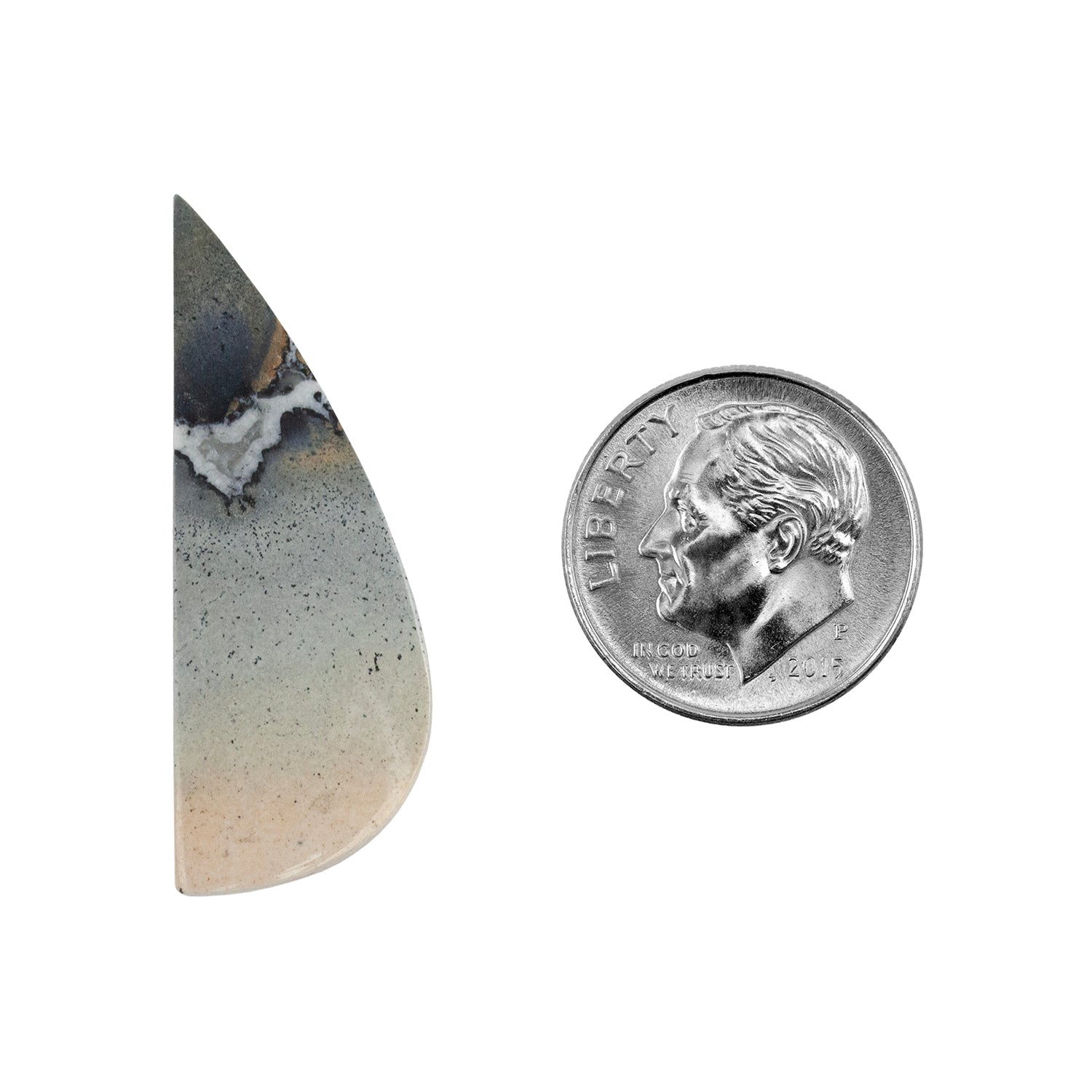 Maligano Jasper Gemstone - Freeform Pendant 33mm x 12mm Pkg/1 with dime