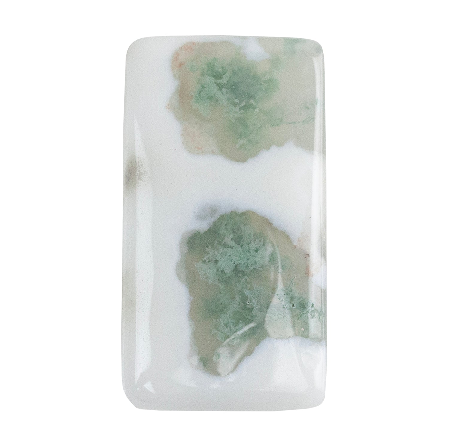 Moss Agate Gemstone - Rectangle Cabochon 29mm x 15mm - Pkg/1