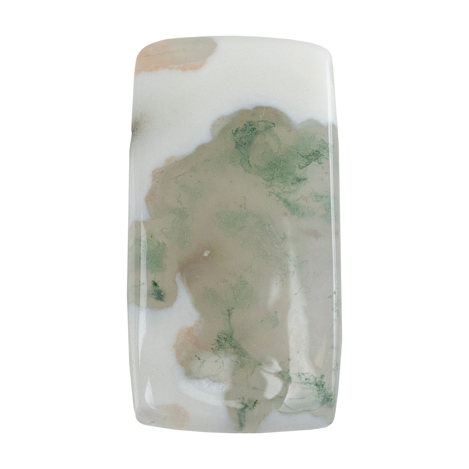 Moss Agate Gemstone - Freeform Cabochon 32mm x 17mm - Pkg/1