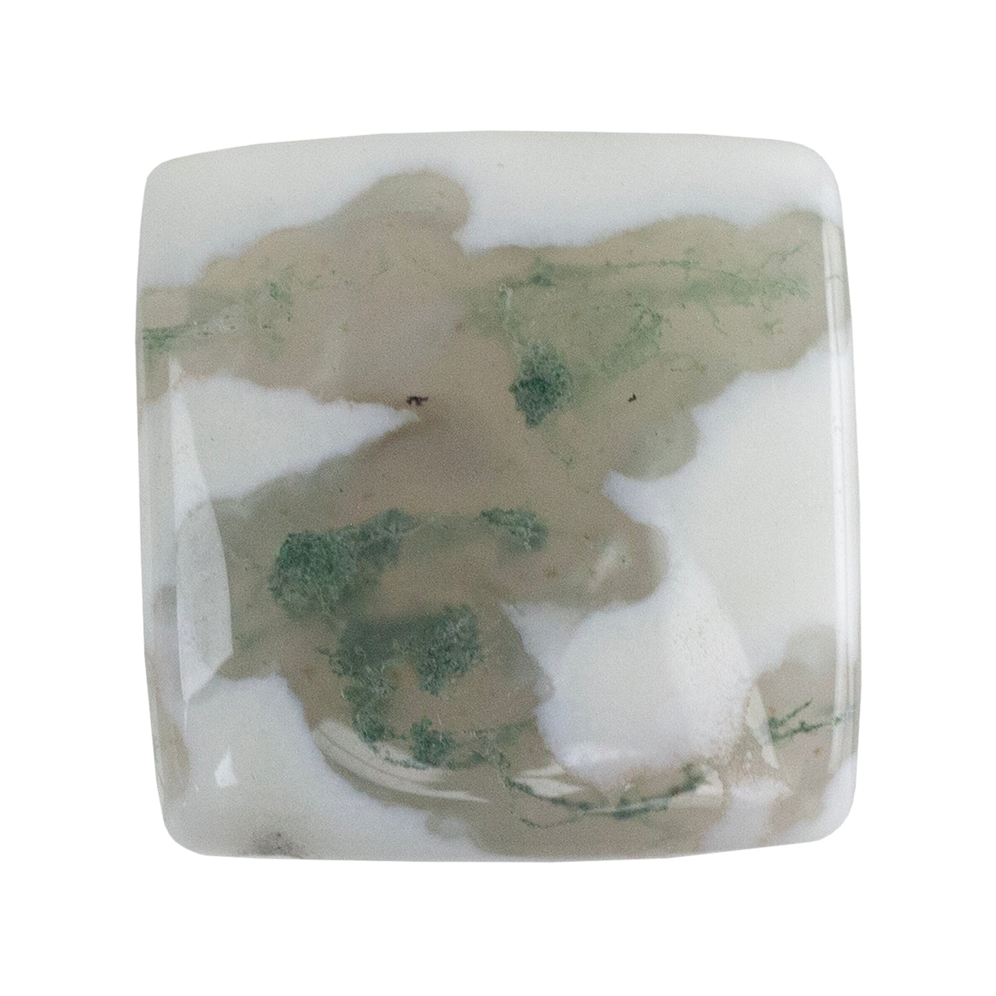 Moss Agate Gemstone - Cushion Cabochon 22mm x 22mm - Pkg/1