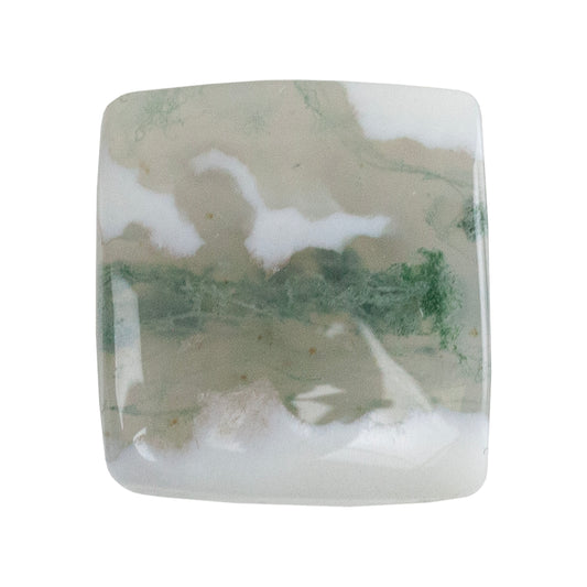 Moss Agate Gemstone - Freeform Cabochon 18mm x 17mm - Pkg/1