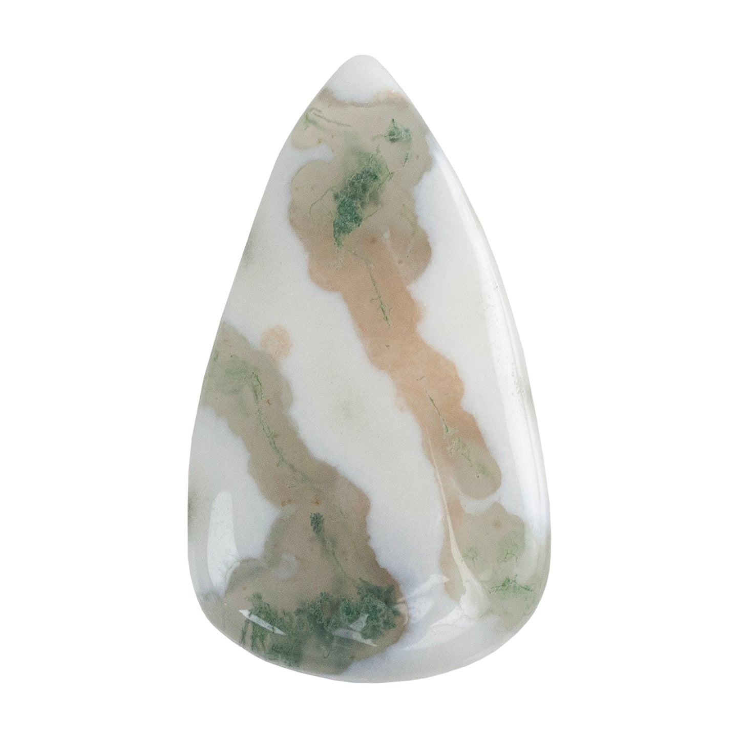 Moss Agate Gemstone - Freeform Cabochon 34mm x 19mm - Pkg/1
