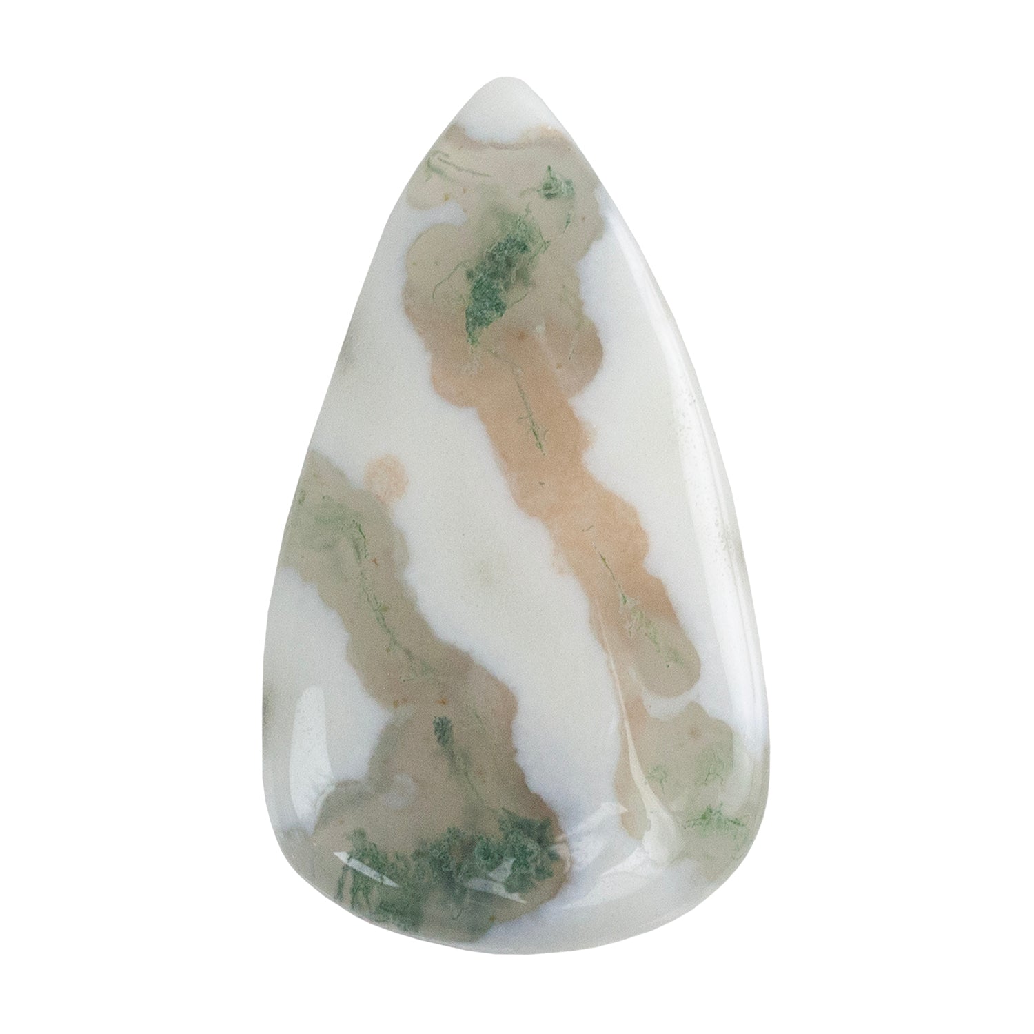 Moss Agate Gemstone - Freeform Cabochon 34mm x 19mm - Pkg/1