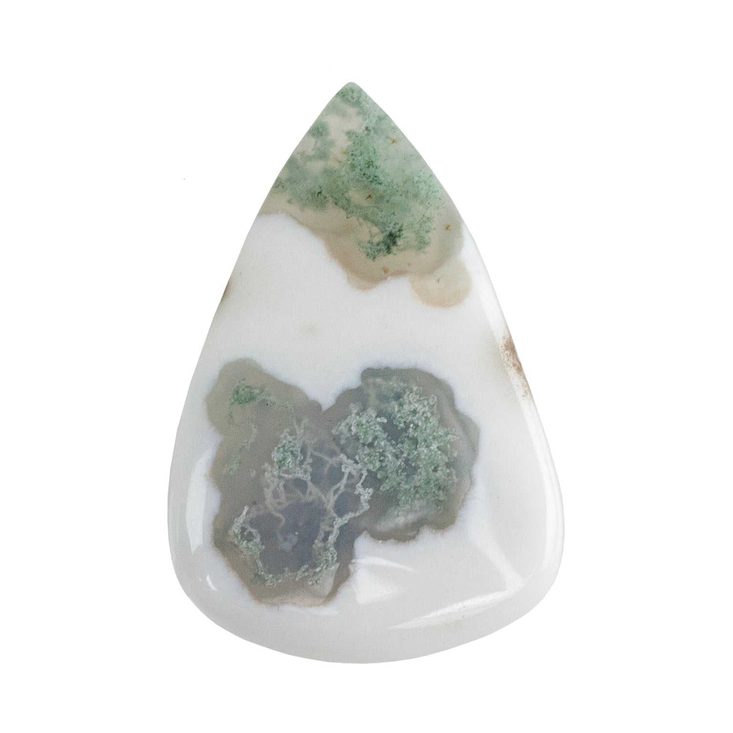 Moss Agate Gemstone - Freeform Cabochon 33mm x 22mm - Pkg/1