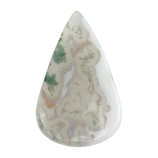 Moss Agate Gemstone - Freeform Cabochon 30mm x 19mm - Pkg/1