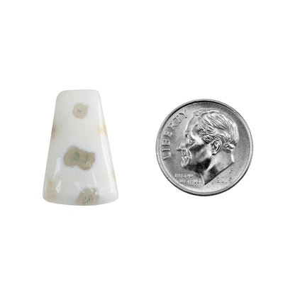 Moss Agate Gemstone - Freeform Cabochon 21mm x 13mm - Pkg/1 with dime
