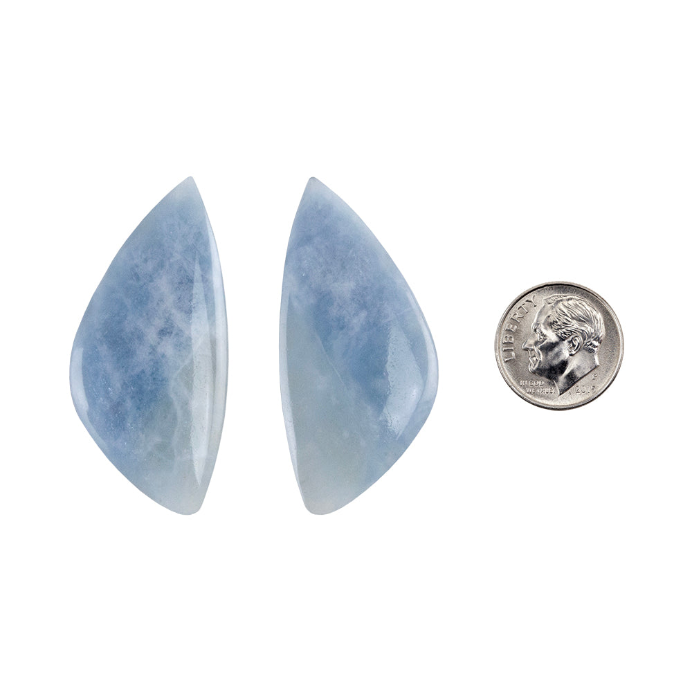 Aquamarine Gemstones with dime