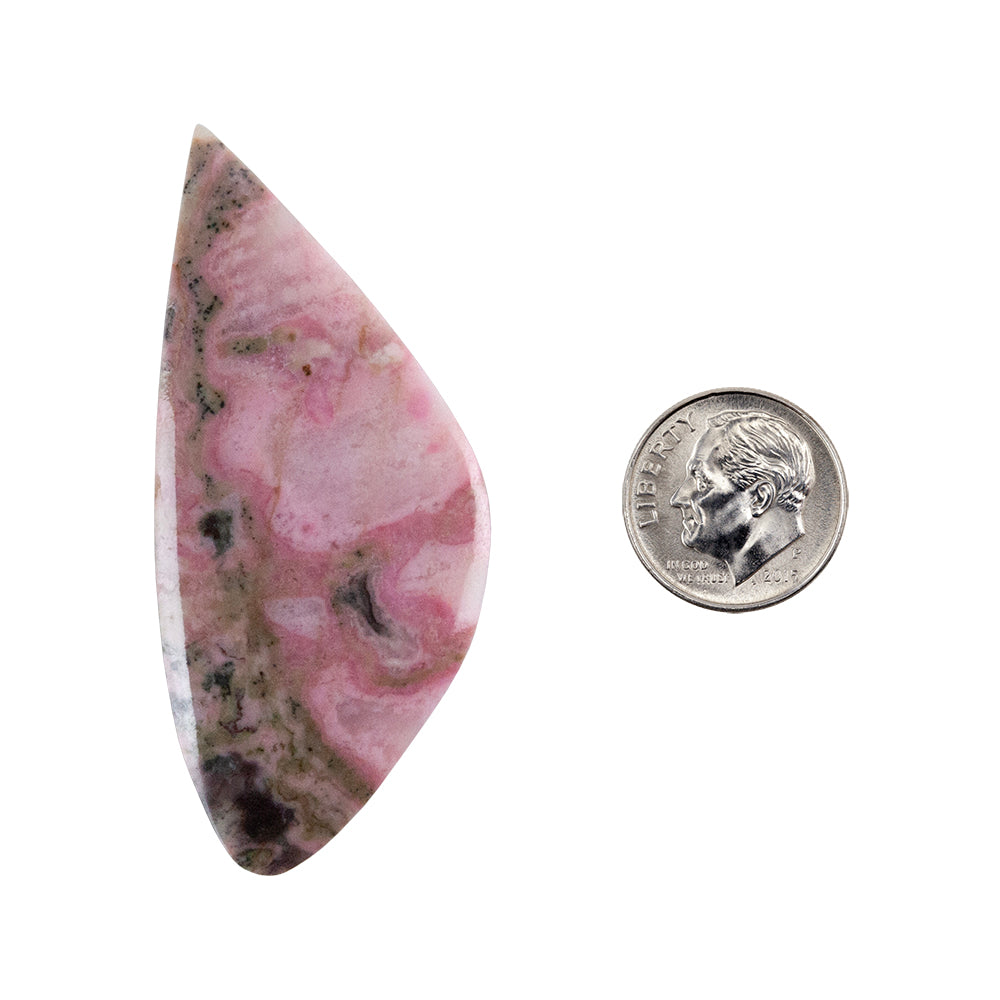 Rhodonite Gemstone - Freeform Cabochon 27mm x 62mm - Pkg/1