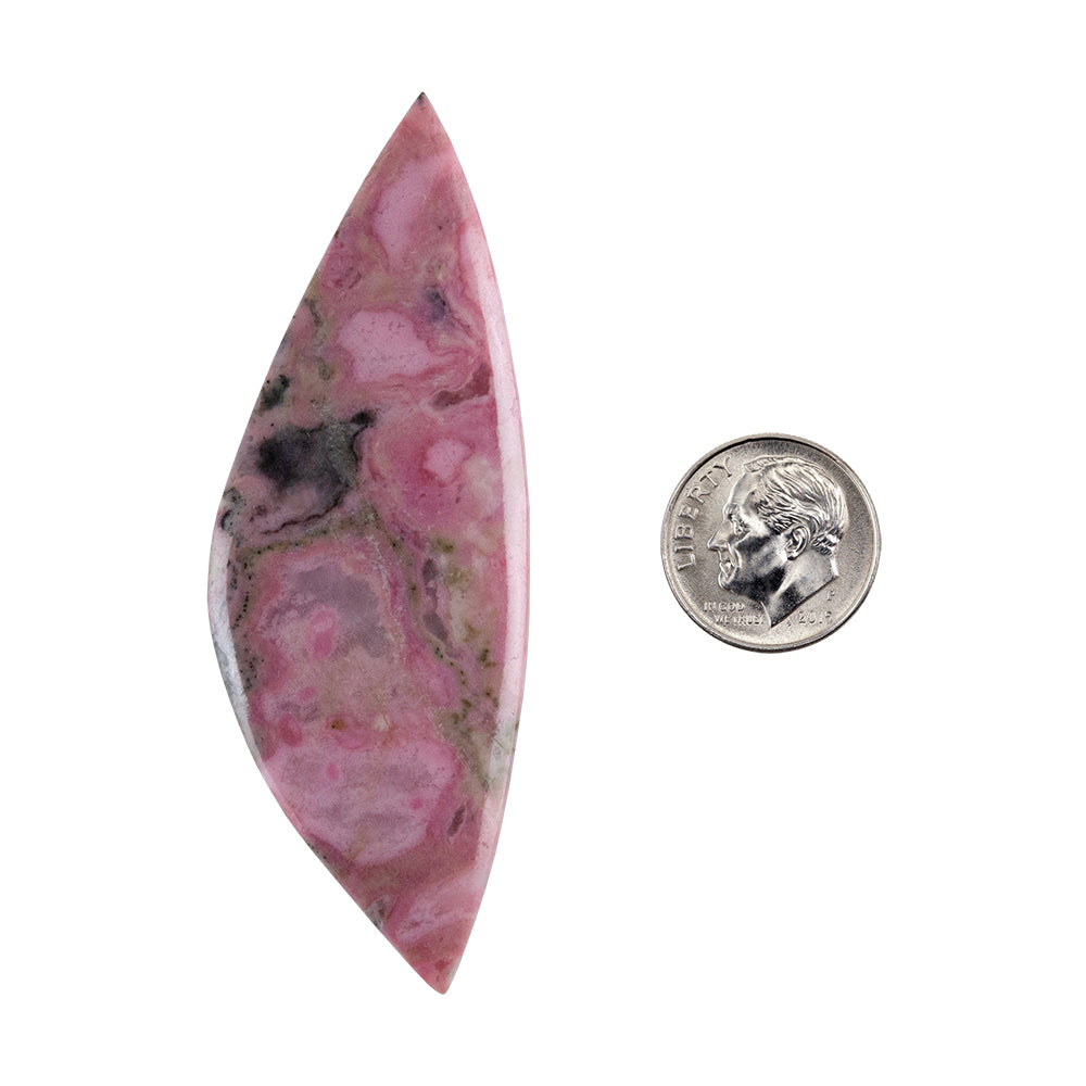 Rhodonite Gemstone - Freeform Cabochon 27mm x 77mm - Pkg/1