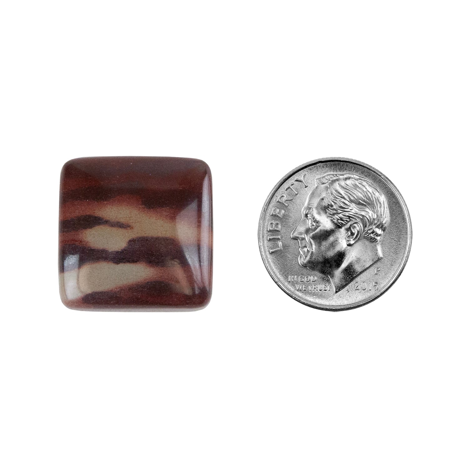 Zebra Stone - Cushion Cabochon 17mm - Pkg/1 with dime