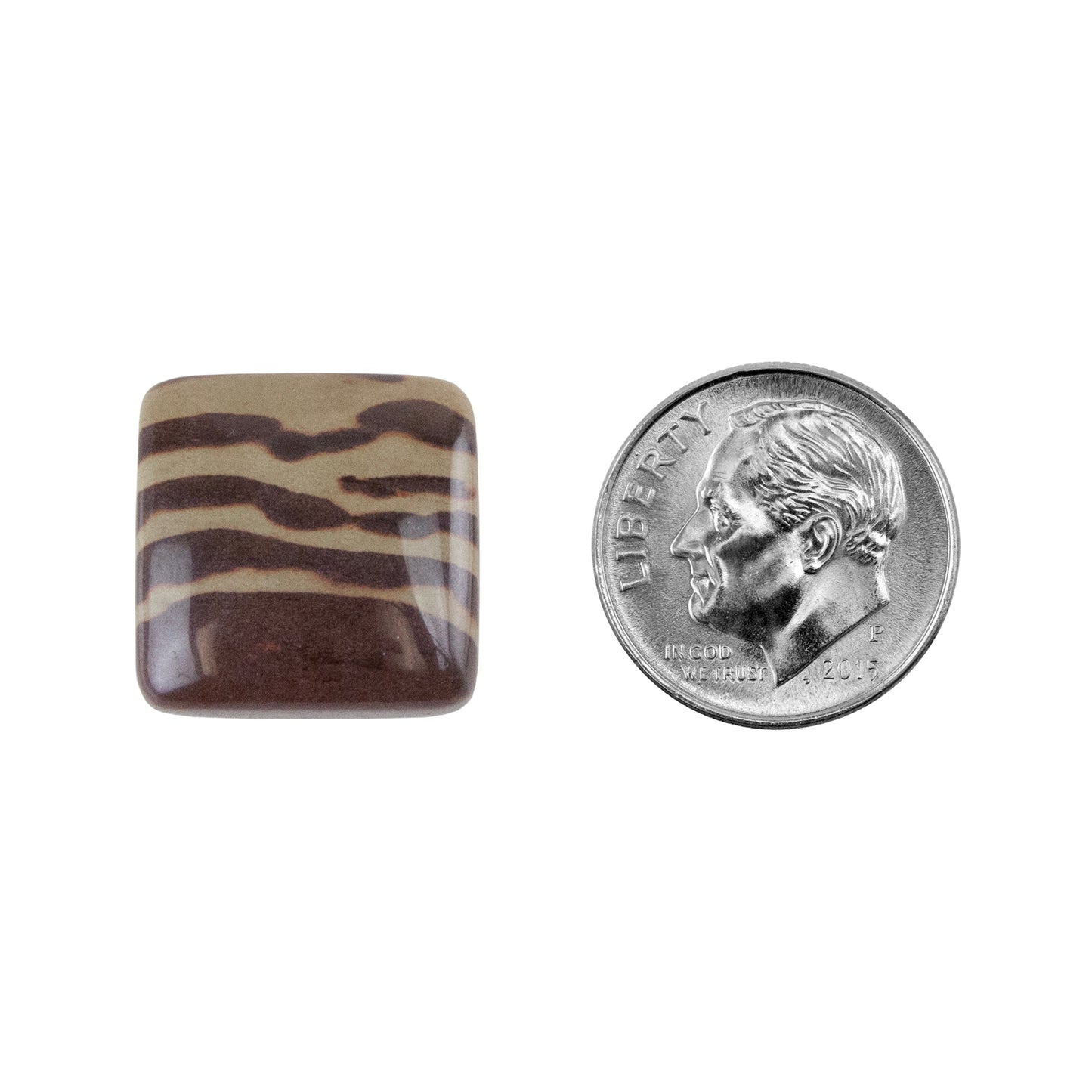 Zebra Stone - Cushion Cabochon 17mm - Pkg/1 with dime