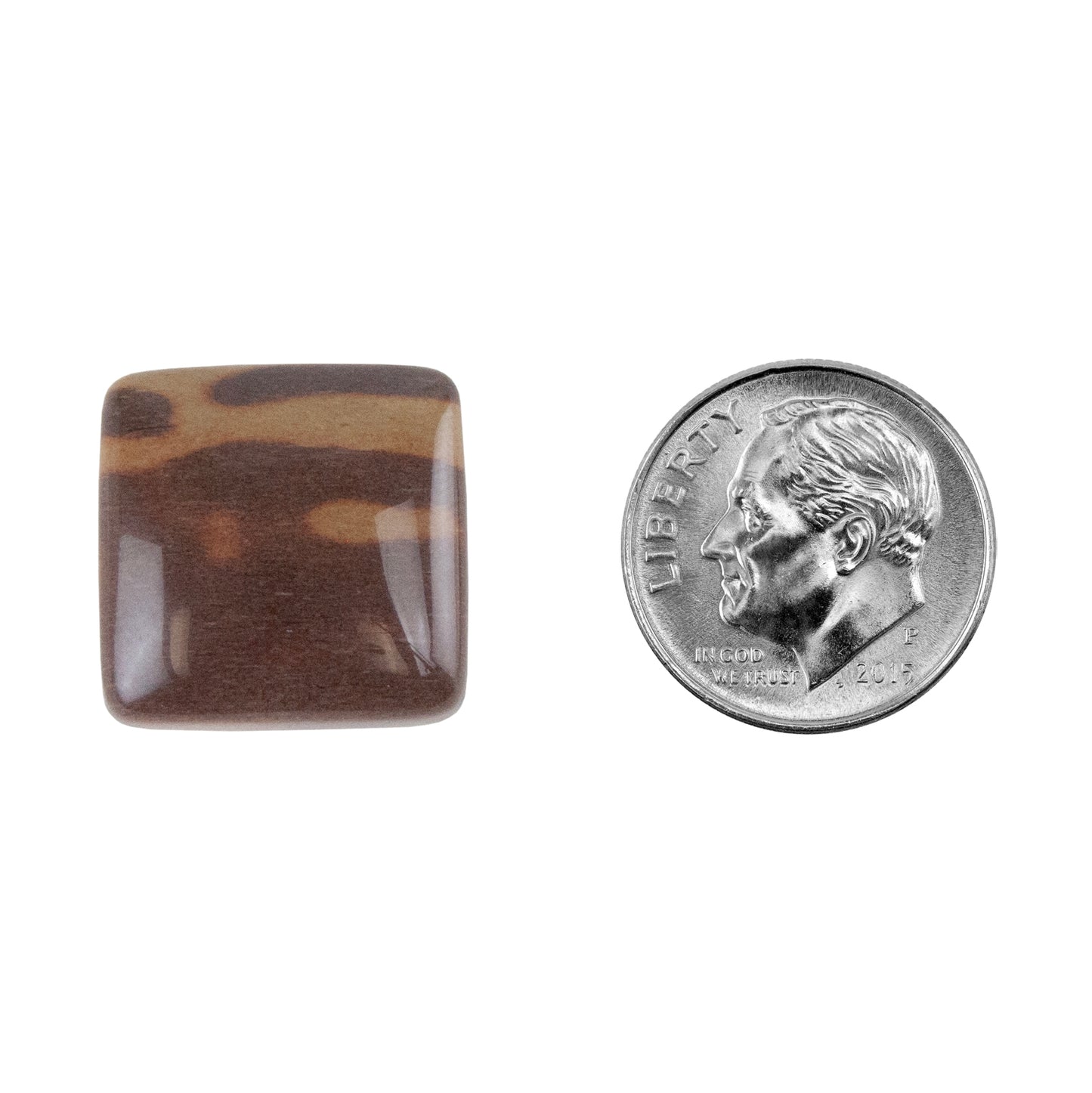 Zebra Stone - Cushion Cabochon 17mm - Pkg/1 with dime