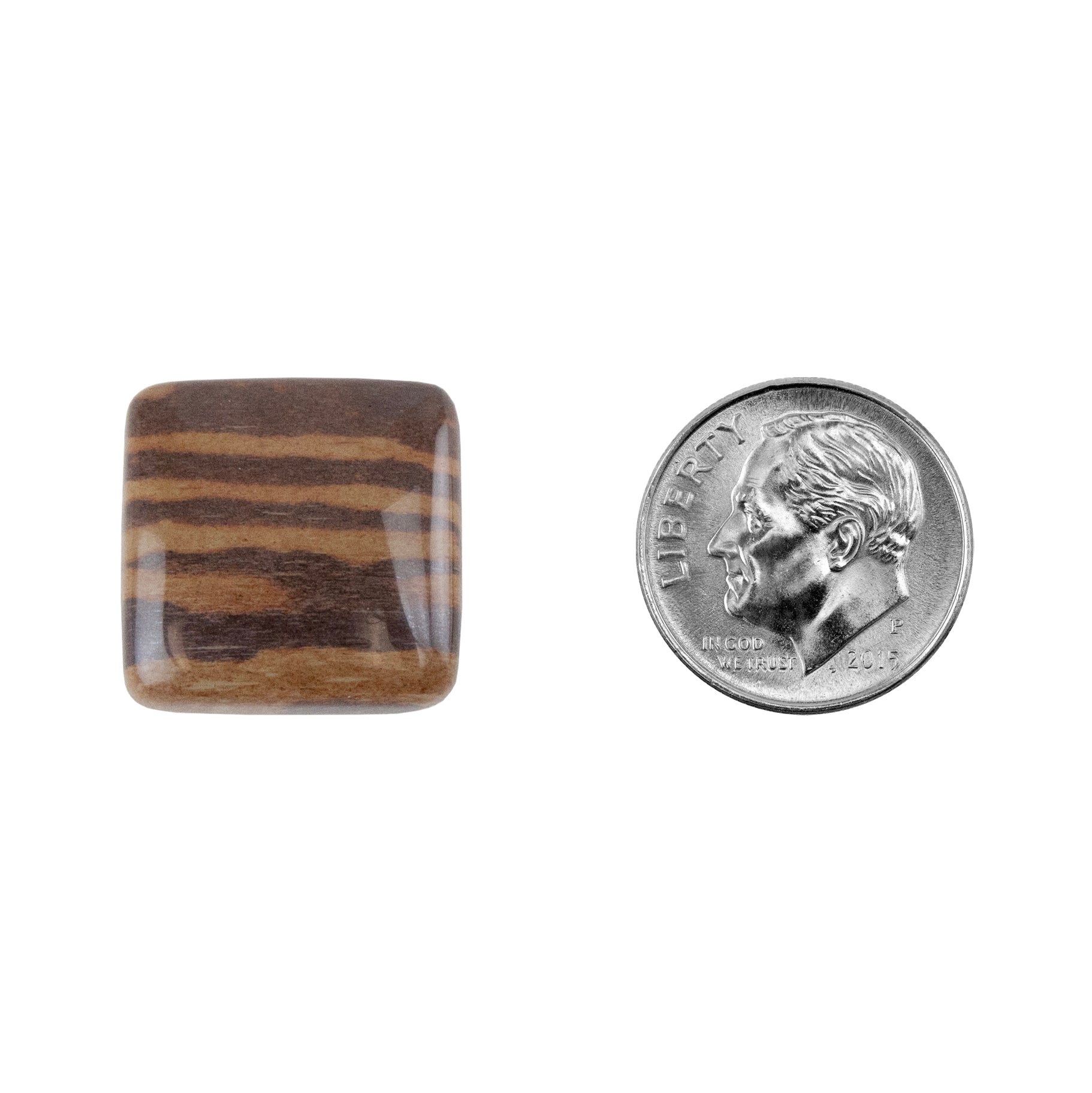 Zebra Stone - Cushion Cabochon 17mm - Pkg/1 with dime