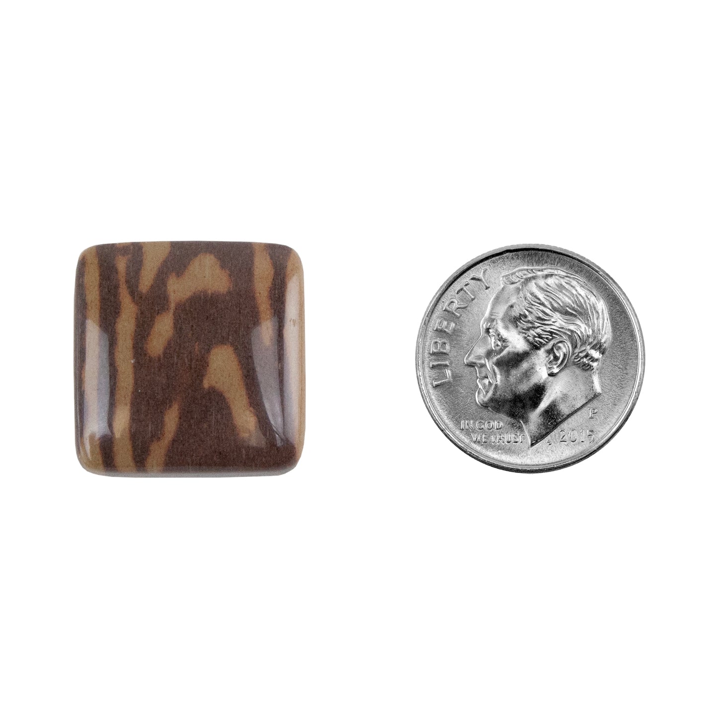 Zebra Stone - Cushion Cabochon 17mm - Pkg/1 with dime